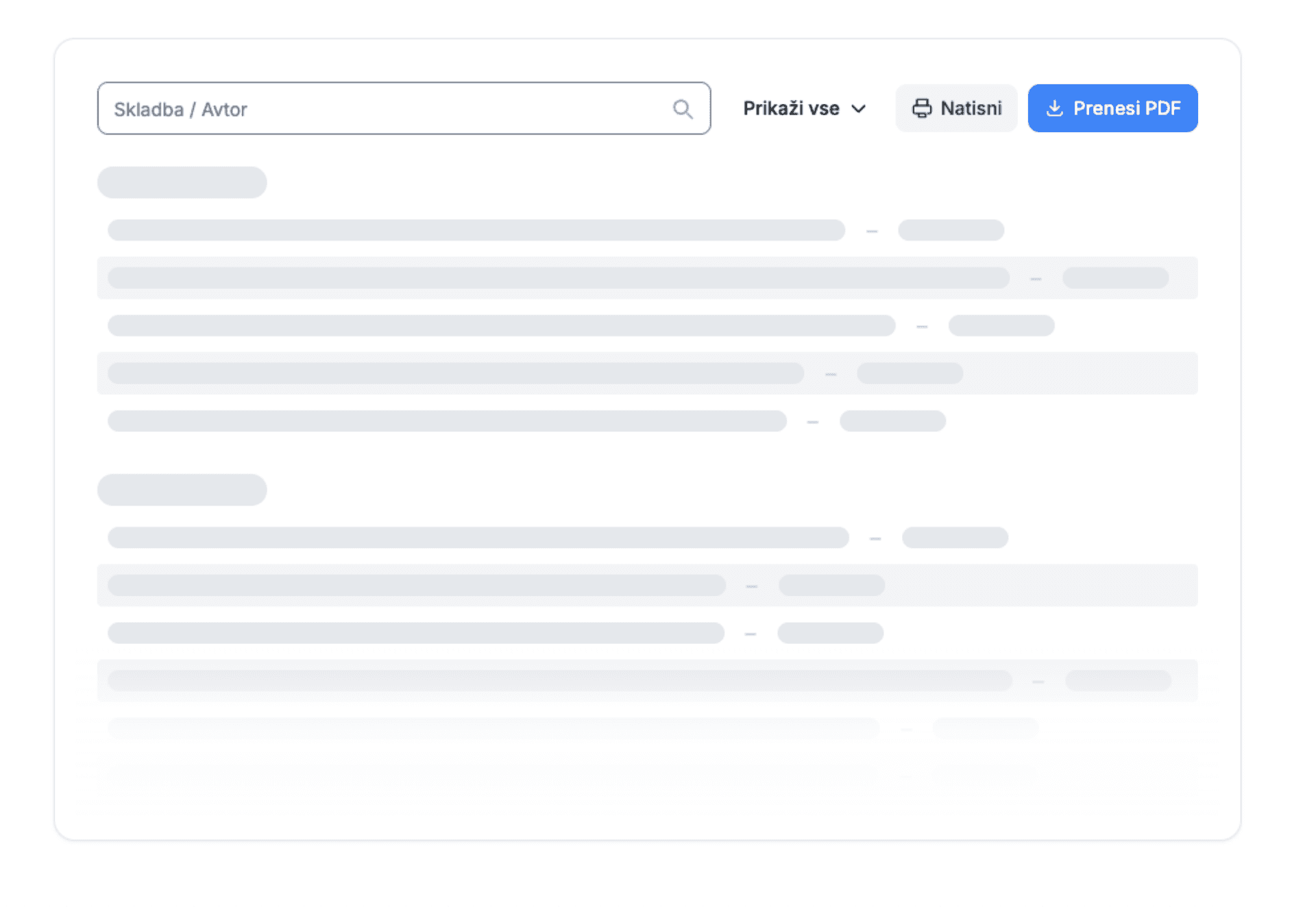 Novi strukturirani prikaz repertoarja