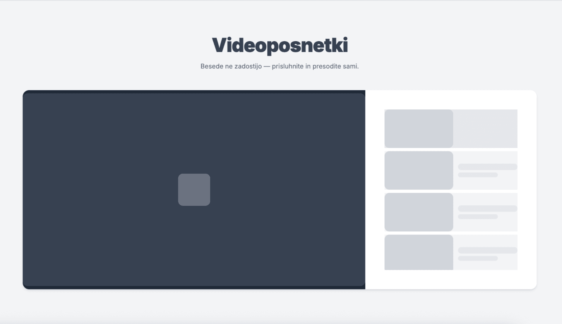 Zgled videposnetkov na profilu